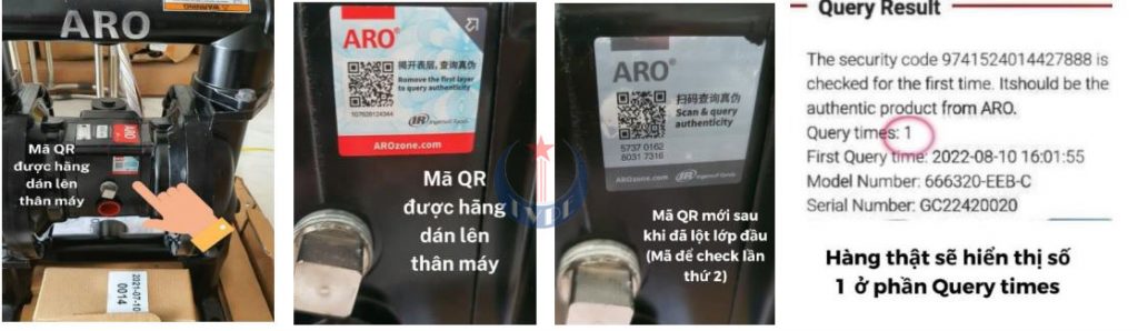 Quét mã Qr phân biệt bơm màng aro thật và giả